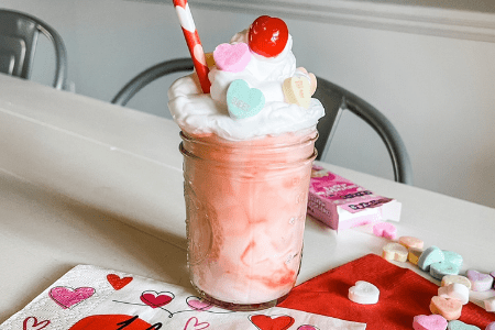 valentine's snack treat pink drink for kids