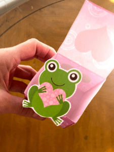 final craft valentine card homemade pop up frog box Valentine's Day craft for kids