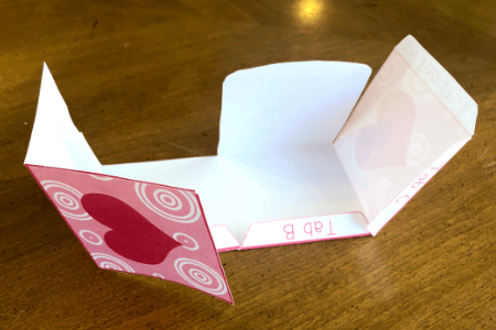 Fold the Sides of the box on the kids valentine craft frog