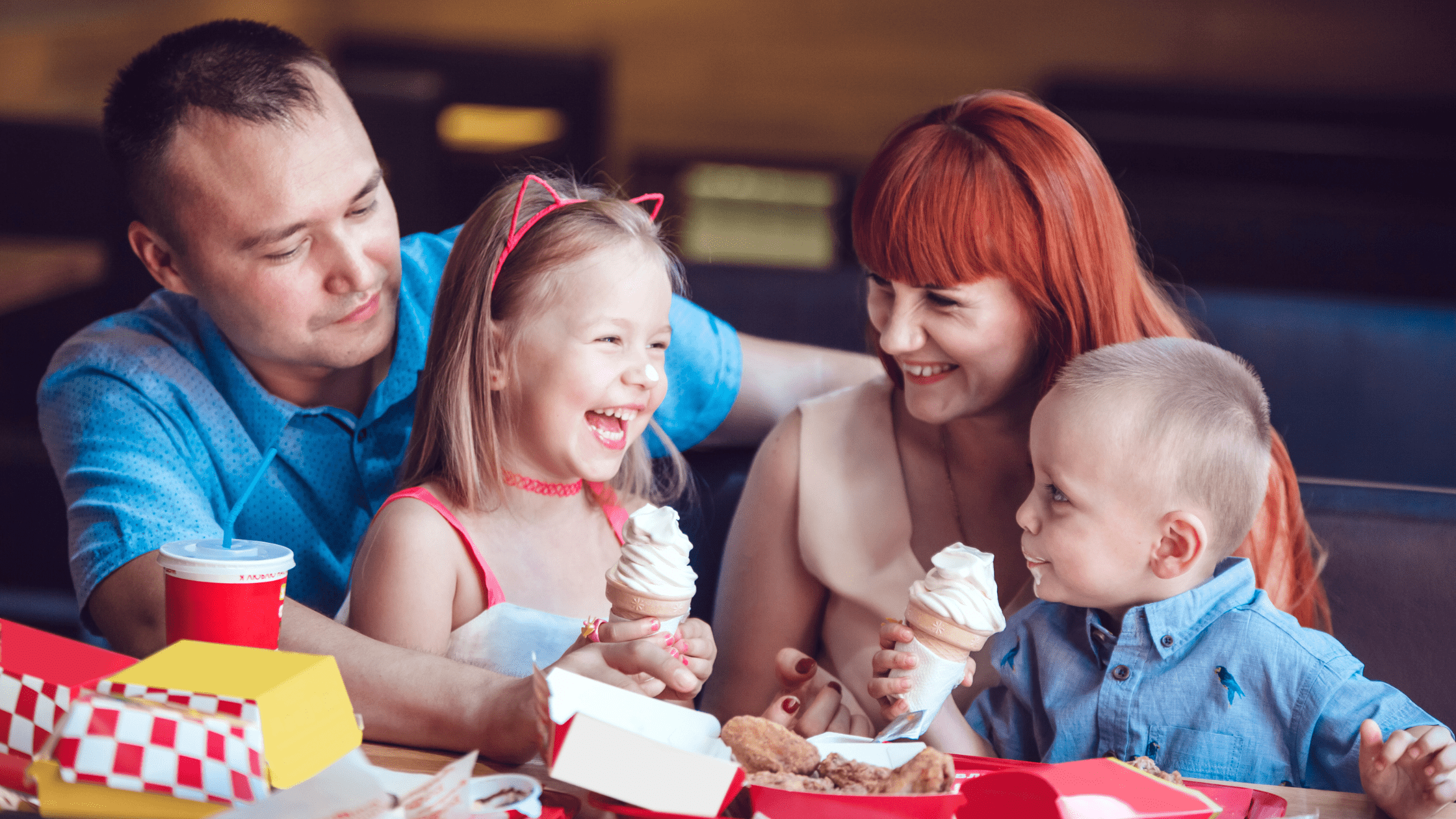 Family eating out during a military move PCS using tips to save money at restaurants
